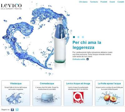 Acqua Levico, il sito istituzionale e il magazine on line